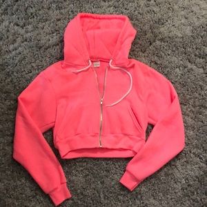 American Apparel Crop Neon Hoodie NWOT